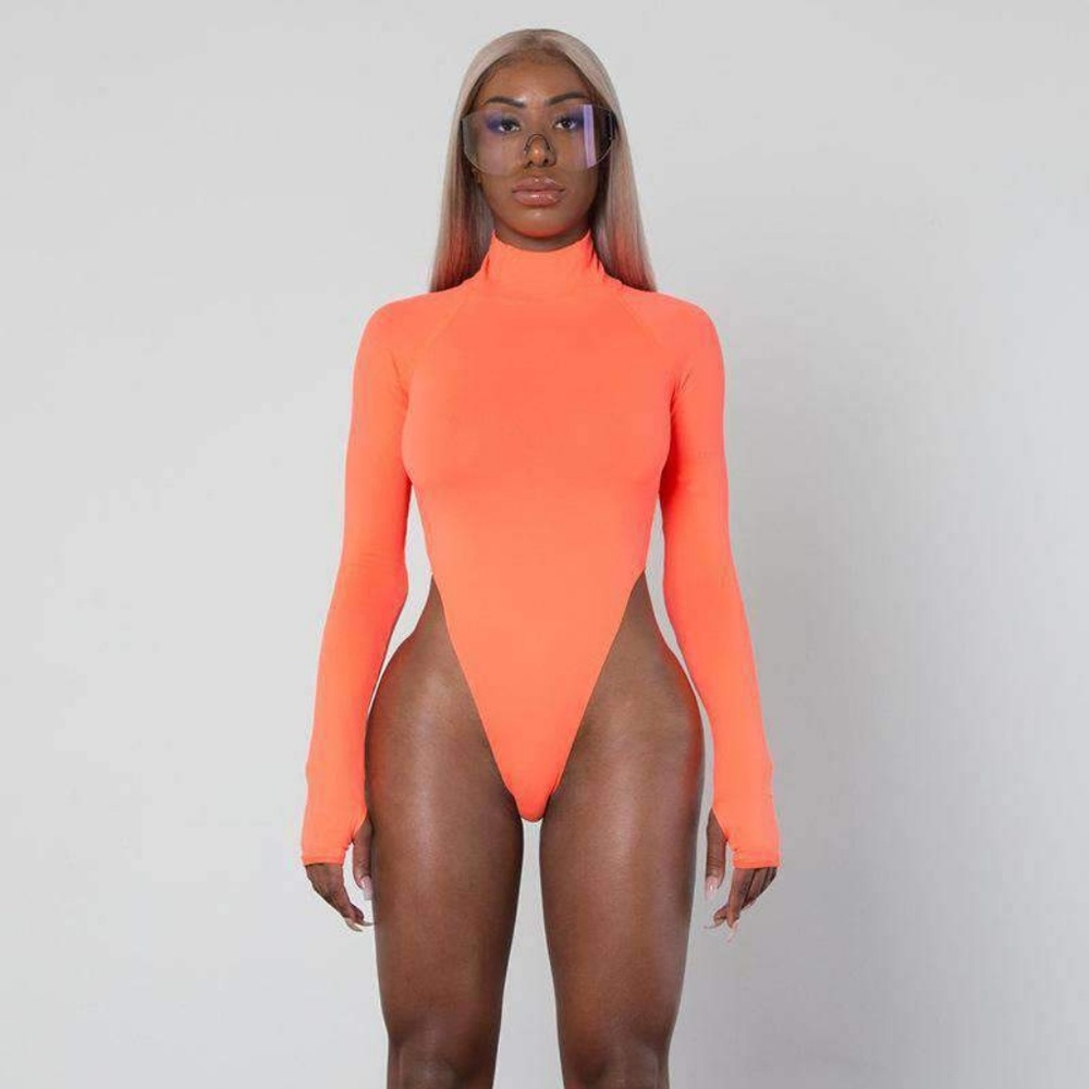 Glow up- high cut bodsuit